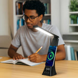 Wellness & Productivity Essentials Bundle: Wireless Charging Desk Lamp, Ultrasonic Diffuser & 6-Pack 100% Pure Essential Oils