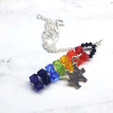 Wire Woven Rainbow Autism Puzzle Piece Bar Necklace-2026