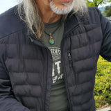 Wire Wrapped Natural Azurite Malachite Drop Vegan Cord Necklace by Alexa Martha Designs