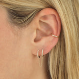 Diamond Double Huggie Chain Earring 14K by By Adina Eden