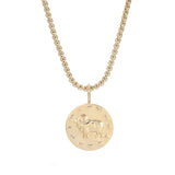 Zodiac Pendant & Thin Box Chain Necklace by eklexic