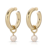 Zolen Hoops With Baroque Pearl Charms by eklexic
