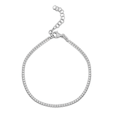 Classic Sterling Silver CZ Diamond Tennis Anklet by Fashion Hut Jewelry