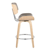 Lombardi - Mid Century Modern Fixed Height Counter Stool With Swivel With Round Footrest (Set of 2) by Couch.com