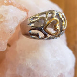 Two Tone Heart Filigree Ring by Fashion Hut Jewelry