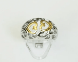 Two Tone Heart Filigree Ring by Fashion Hut Jewelry