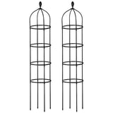 2 Packs Garden Obelisk Trellis 5.9FT Plants Tower for Climbing Plants Flower Vegetable Vine Support Rustproof Garden Plant Trellis Black