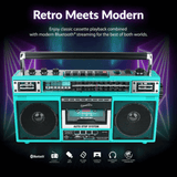 Supersonic 4 Band Bluetooth Radio & Cassette Player + Cassette To Mp3 Converter
