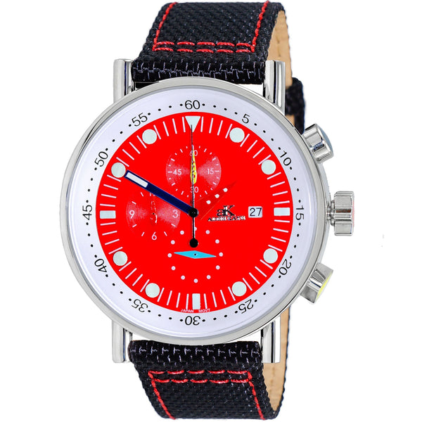 Adee Kaye Men's Cavalier  Red Dial Watch - AK2267-40RD by Balec Group