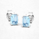 1.36 ct. Genuine Blue Topaz .925 Sterling Silver Earrings