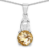 11.36 Carat Genuine Citrine .925 Sterling Silver Ring, Pendant and Earrings Set