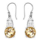 11.36 Carat Genuine Citrine .925 Sterling Silver Ring, Pendant and Earrings Set