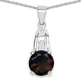 11.02 ct. Genuine Smoky Quartz .925 Sterling Silver Ring, Pendant and Earrings Set