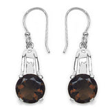 11.02 ct. Genuine Smoky Quartz .925 Sterling Silver Ring, Pendant and Earrings Set