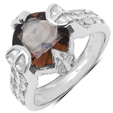 11.02 Carat Genuine Smoky Quartz .925 Sterling Silver Ring, Pendant and Earrings Set