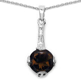 11.02 Carat Genuine Smoky Quartz .925 Sterling Silver Ring, Pendant and Earrings Set
