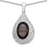 16.90 ct. Genuine Smoky Quartz .925 Sterling Silver Ring, Pendant and Earrings Set