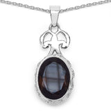 26.52 Carat Smoky Quartz .925 Sterling Silver Pendant Set