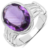 17.40 ct Genuine Amethyst .925 Sterling Silver Ring, Pendant and Earrings Set