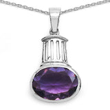 17.40 ct Genuine Amethyst .925 Sterling Silver Ring, Pendant and Earrings Set