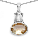 18.40 Carat Genuine Citrine .925 Sterling Silver Ring, Pendant and Earrings Set