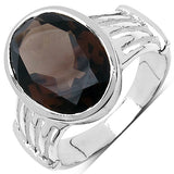 16.90 Carat Genuine Smoky Quartz .925 Sterling Silver Ring, Pendant and Earrings Set