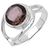9.70 Carat Genuine Smoky Quartz .925 Sterling Silver Ring, Pendant and Earrings Set
