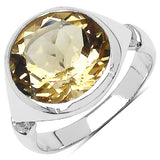 17.80 Carat Genuine Citrine .925 Sterling Silver Ring, Pendant and Earrings Set