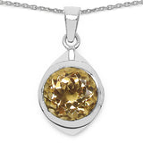 17.80 Carat Genuine Citrine .925 Sterling Silver Ring, Pendant and Earrings Set