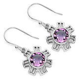 7.07 Carat Genuine Amethyst .925 Sterling Silver Ring, Pendant and Earrings Set