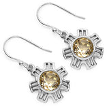 7.35 Carat Genuine Citrine .925 Sterling Silver Ring, Pendant and Earrings Set