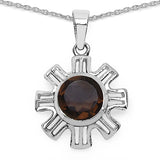 9.45 Carat Genuine Smoky Quartz .925 Sterling Silver Ring, Pendant and Earrings Set