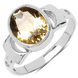 8.60 Carat Genuine Citrine .925 Sterling Silver Ring, Pendant and Earrings Set