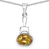 8.60 Carat Genuine Citrine .925 Sterling Silver Ring, Pendant and Earrings Set