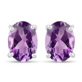 3.22 Carat Genuine Amethyst .925 Sterling Silver Jewelry Set