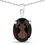 3.14 Carat Genuine Smoky Quartz .925 Sterling Silver Jewelry Set