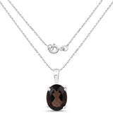 3.14 Carat Genuine Smoky Quartz .925 Sterling Silver Jewelry Set