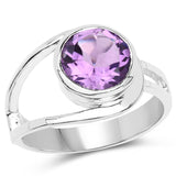 2.40 ct. Genuine Amethyst .925 Sterling Silver Ring