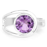 2.40 ct. Genuine Amethyst .925 Sterling Silver Ring