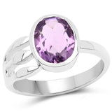 2.15 ct. Genuine Amethyst .925 Sterling Silver Ring for women