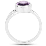 2.15 ct. Genuine Amethyst .925 Sterling Silver Ring for women