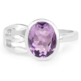 2.15 ct. Genuine Amethyst .925 Sterling Silver Ring for women