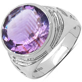 5.60 Carat Genuine Amethyst .925 Sterling Silver Ring