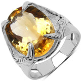 8.50 ct. Genuine Citrine .925 Sterling Silver Ring