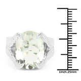 8.20 Carat Genuine Green Amethyst .925 Sterling Silver Ring