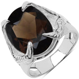 7.80 ct Genuine Smoky Quartz .925 Sterling Silver Ring