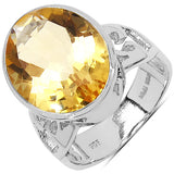 8.50 Carat Genuine Citrine .925 Sterling Silver Ring