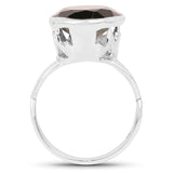 7.80 ct Genuine Smoky Quartz .925 Sterling Silver Ring