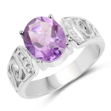 2.64 ct. Genuine Amethyst .925 Sterling Silver Ring