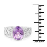 2.64 ct. Genuine Amethyst .925 Sterling Silver Ring